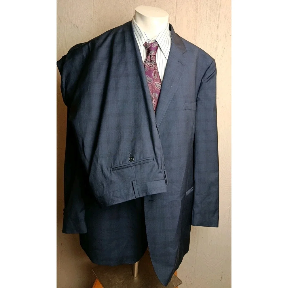 Ermenegildo Zegna Teaveller Saks Fifth Avenue Suit Men 52 Glen Plaid Pants 46X31